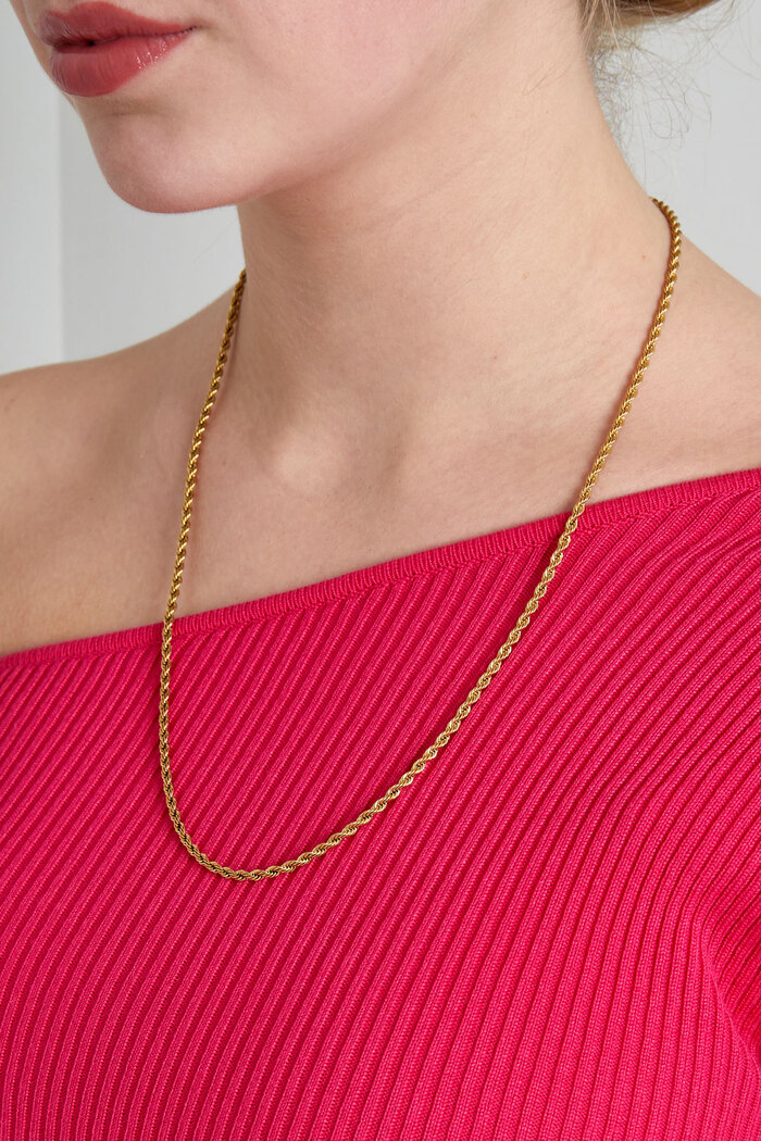 Unisex twisted chain long 60cm - gold-4.0MM Picture3